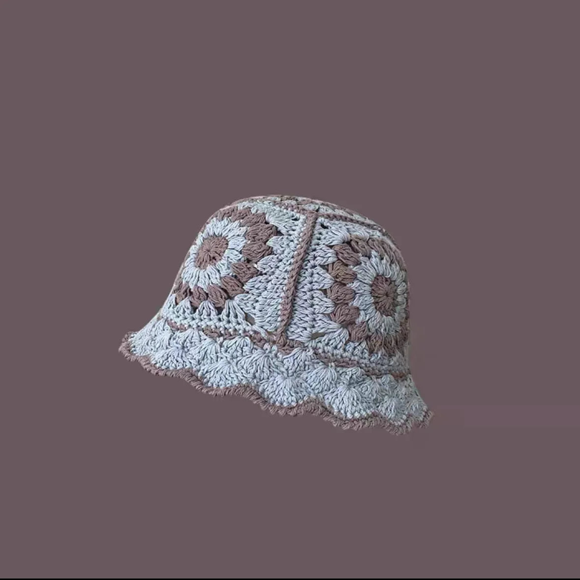 Autumn New Crochet Korean Handmade Bucket Hat Women Weaving Knitted Hat  Fashion Flowers Autumn Winter Beanies Basin Cap