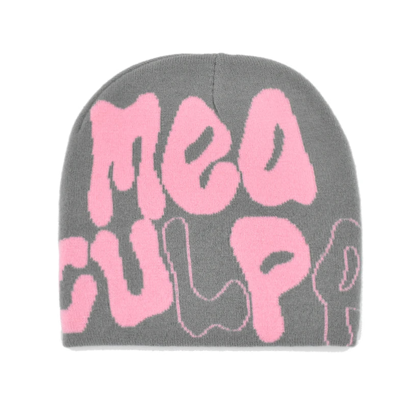 New Knitting Beanies Hat Men Women Paragraph Quality Cap Mea Culpa Y2k Warm Fashion Hundred Take Cold Cap for Women Hats