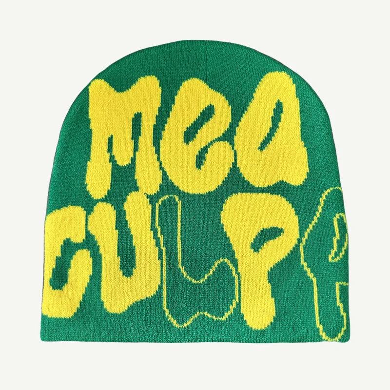 New Knitting Beanies Hat Men Women Paragraph Quality Cap Mea Culpa Y2k Warm Fashion Hundred Take Cold Cap for Women Hats