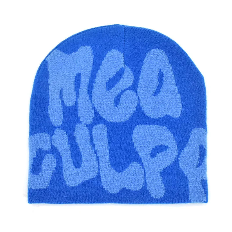 New Knitting Beanies Hat Men Women Paragraph Quality Cap Mea Culpa Y2k Warm Fashion Hundred Take Cold Cap for Women Hats