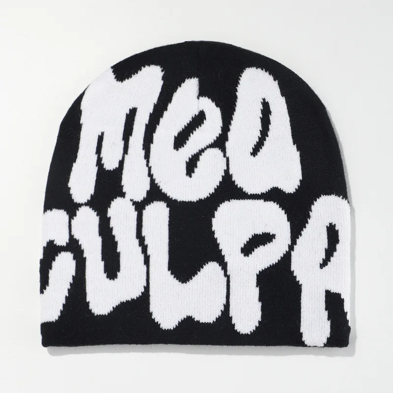 New Knitting Beanies Hat Men Women Paragraph Quality Cap Mea Culpa Y2k Warm Fashion Hundred Take Cold Cap for Women Hats