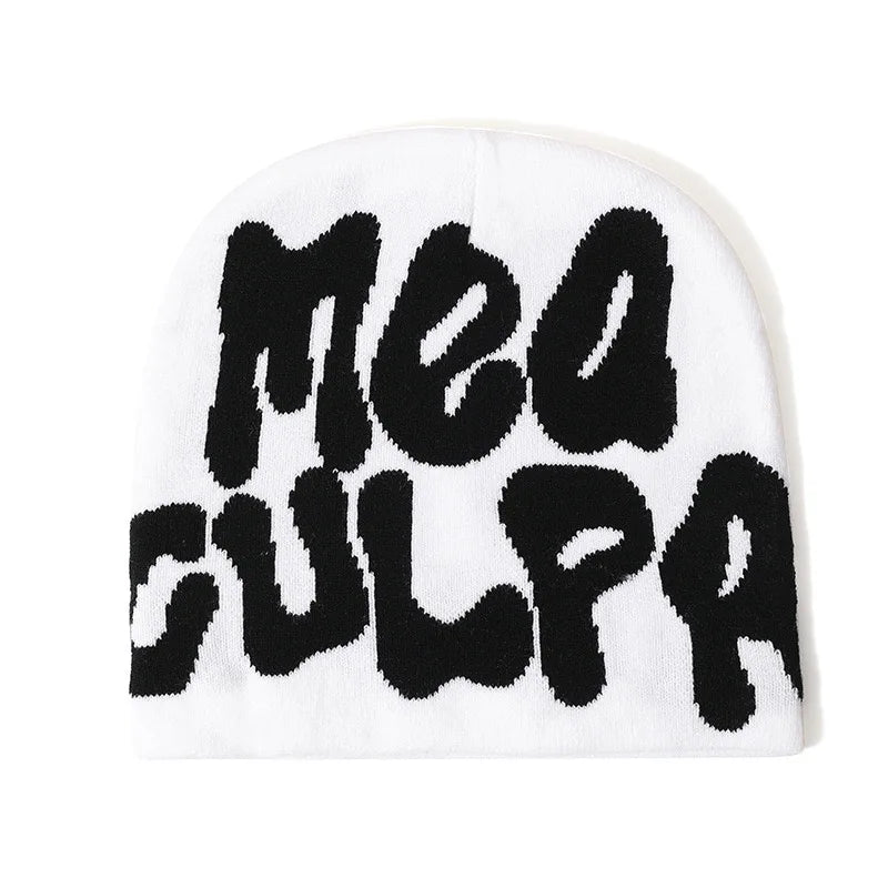 New Knitting Beanies Hat Men Women Paragraph Quality Cap Mea Culpa Y2k Warm Fashion Hundred Take Cold Cap for Women Hats