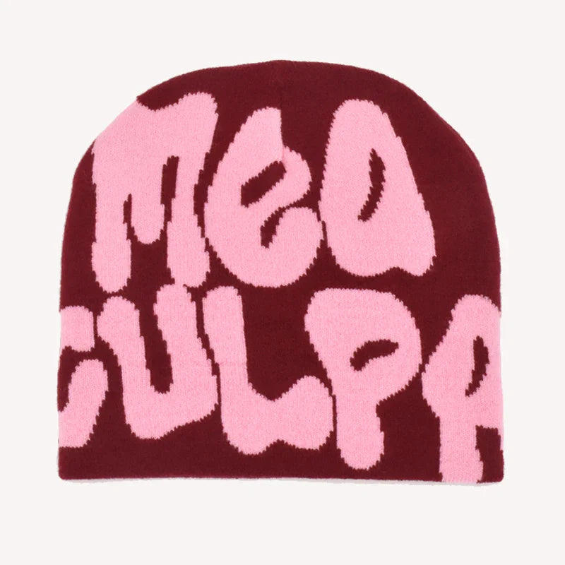 New Knitting Beanies Hat Men Women Paragraph Quality Cap Mea Culpa Y2k Warm Fashion Hundred Take Cold Cap for Women Hats