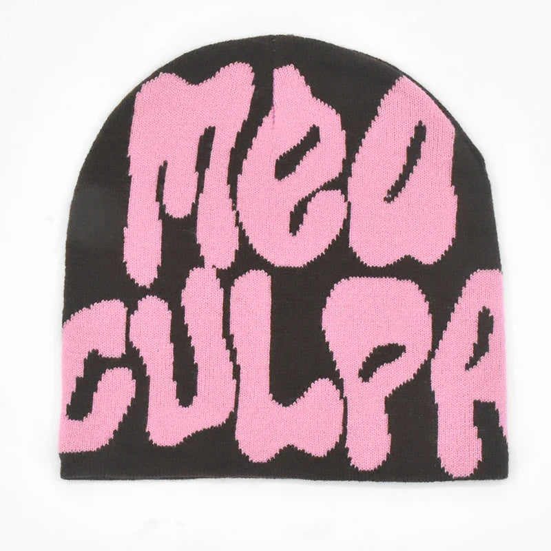 New Knitting Beanies Hat Men Women Paragraph Quality Cap Mea Culpa Y2k Warm Fashion Hundred Take Cold Cap for Women Hats