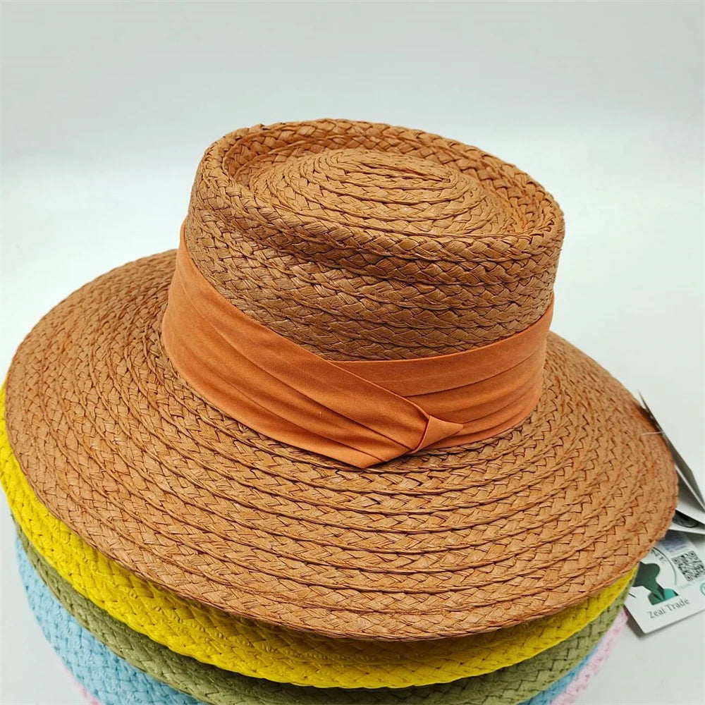 Handmade Big Brim Hat Oversized Tassel Burrs Women Men Straw Sun Brim Hats Natural Raffia Panama Beach Summer Hat