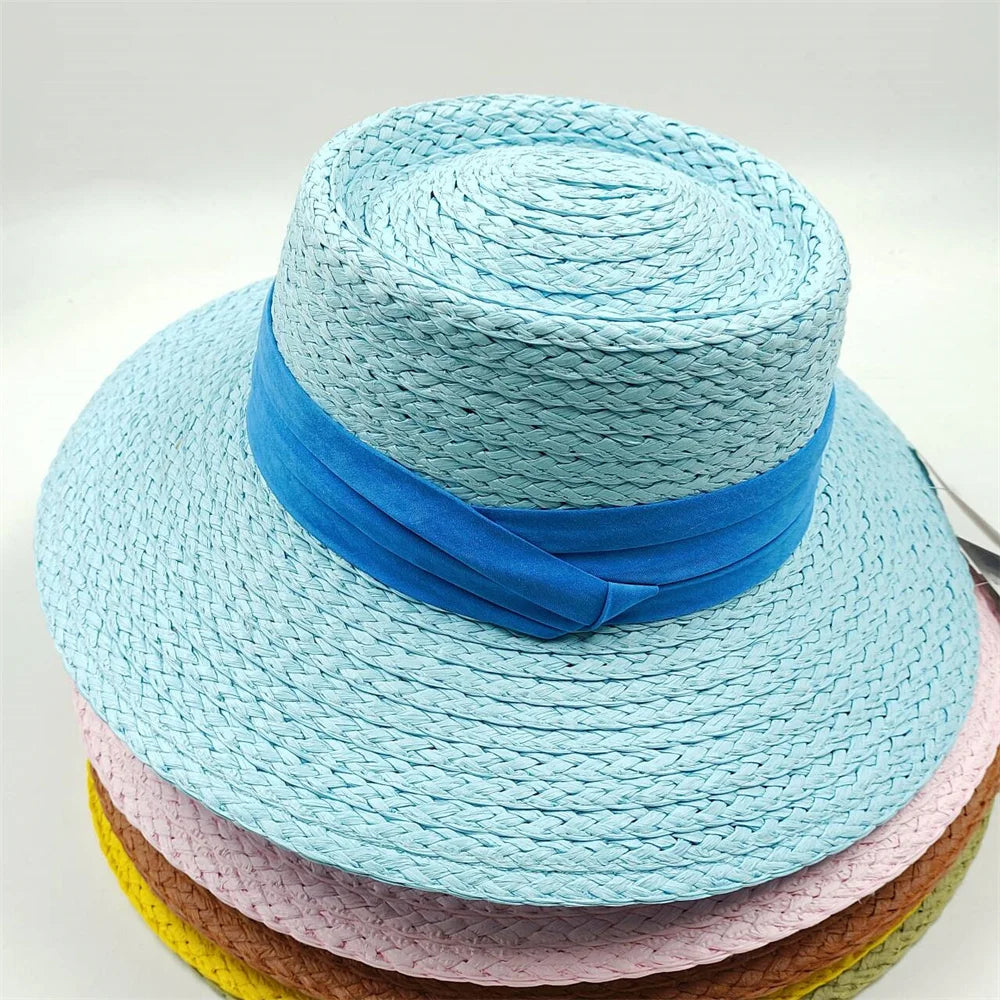 Handmade Big Brim Hat Oversized Tassel Burrs Women Men Straw Sun Brim Hats Natural Raffia Panama Beach Summer Hat