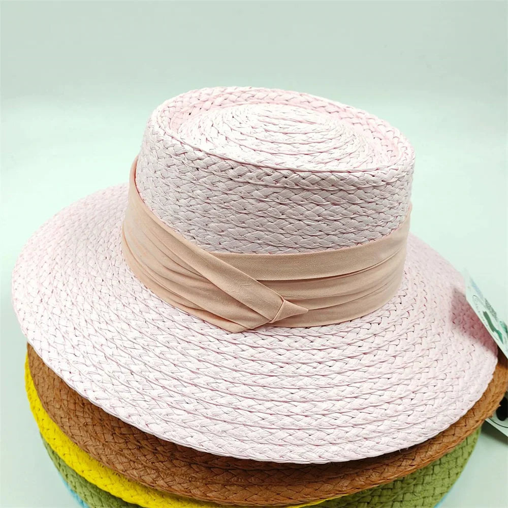 Handmade Big Brim Hat Oversized Tassel Burrs Women Men Straw Sun Brim Hats Natural Raffia Panama Beach Summer Hat