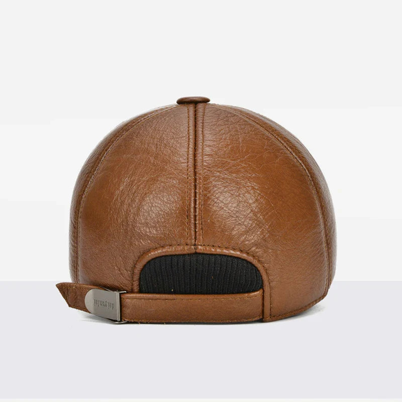 2025 Adjustable Men's Genuine Cowhide Leather Baseball Cap for Fall Winter Outdoor Sports Hat Men Real Cowhide Leather Caps