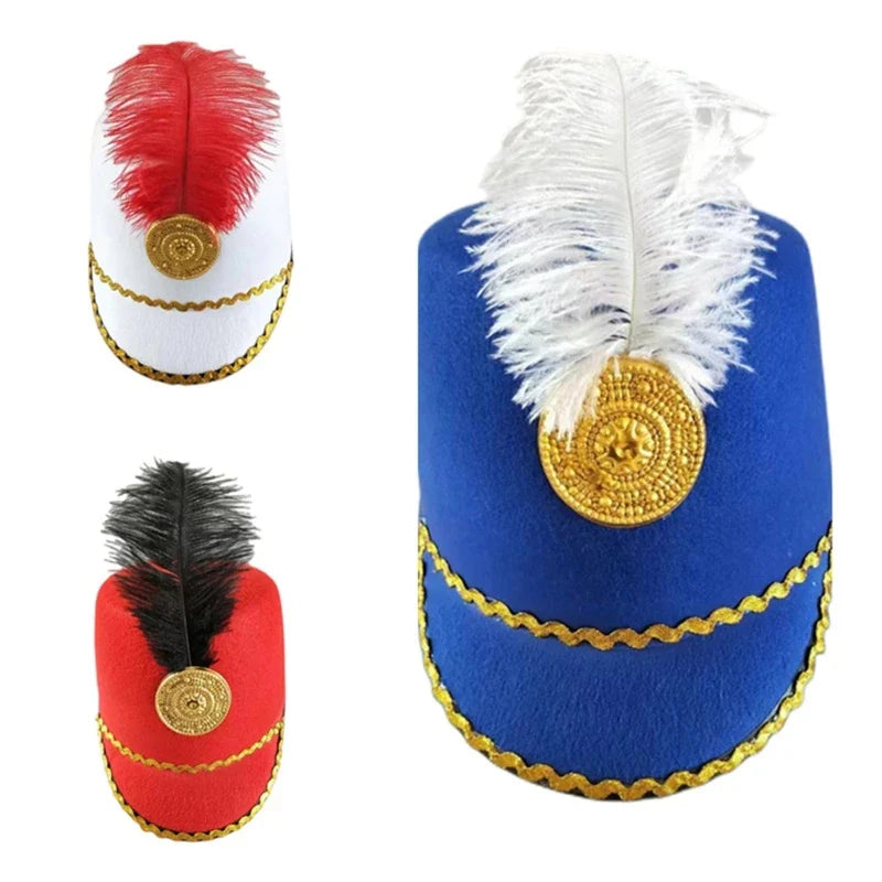 Britain Style  Guard Hat with Feather Party Show Knight Hat for Cosplay