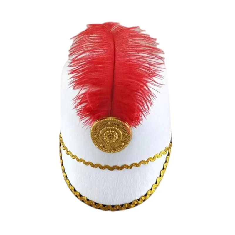 Britain Style  Guard Hat with Feather Party Show Knight Hat for Cosplay