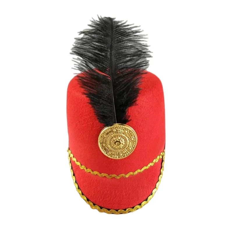 Britain Style  Guard Hat with Feather Party Show Knight Hat for Cosplay