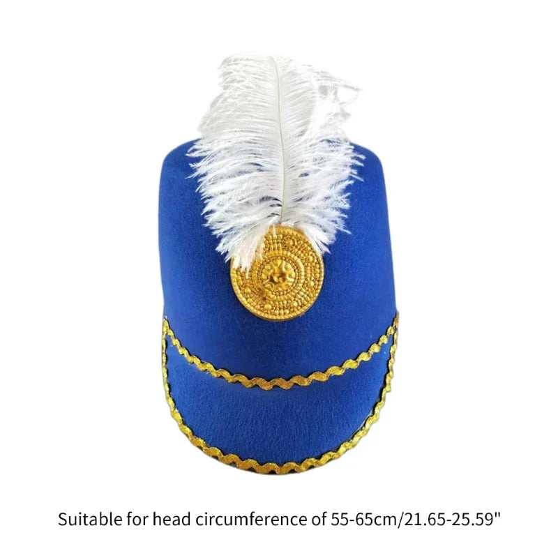 Britain Style  Guard Hat with Feather Party Show Knight Hat for Cosplay