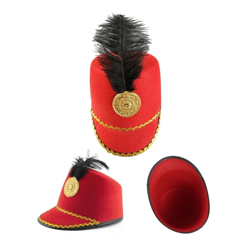 Britain Style  Guard Hat with Feather Party Show Knight Hat for Cosplay