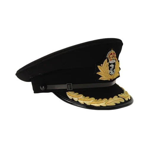 British Royal Navy Officer Hat Naval Captain Peak Cap R N Commanders Cap Queen King's Crown