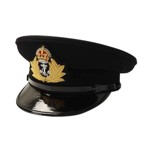 British Royal Navy Officer Hat Naval Captain Peak Cap R N Commanders Cap Queen King's Crown