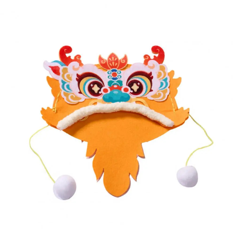 Dragon Head Hat Material Kit Non-woven Fabric Chinese New Year Photo Prop DIY Kids Handmade Cartoon Dragon Head Hat