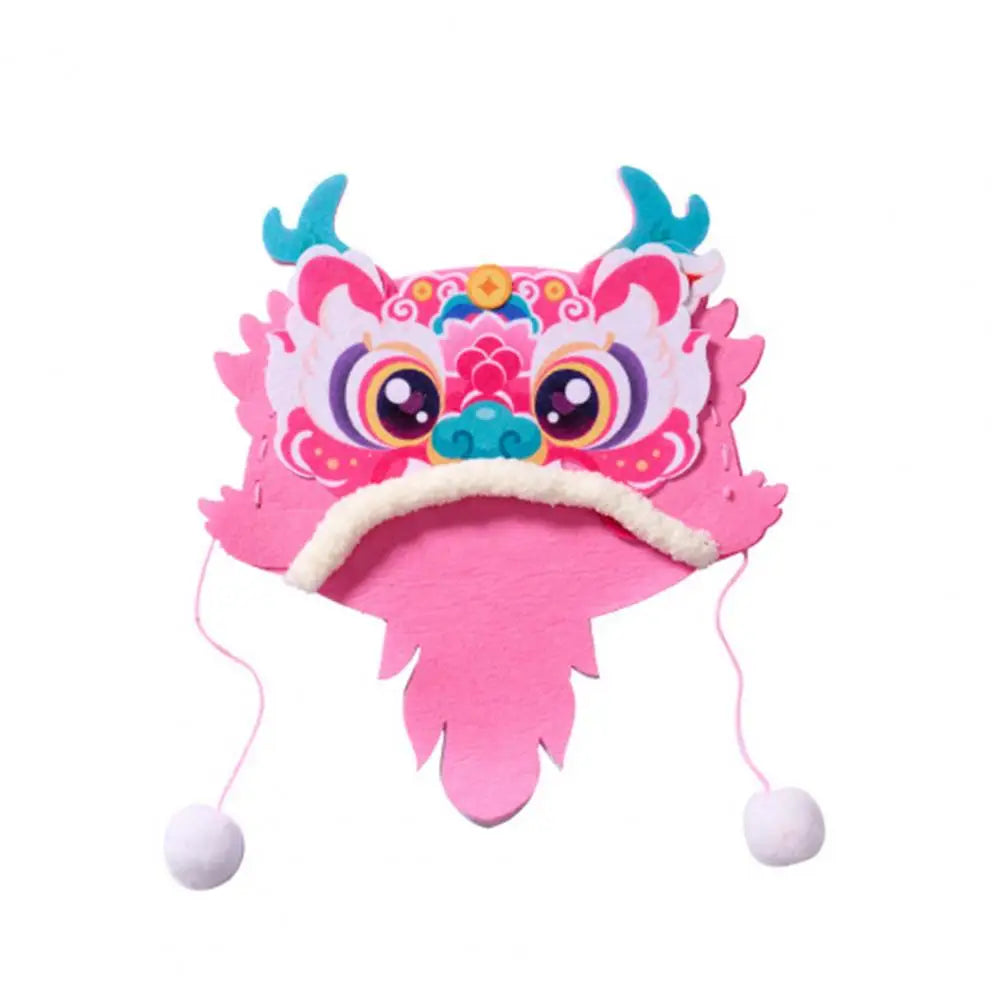 Dragon Head Hat Material Kit Non-woven Fabric Chinese New Year Photo Prop DIY Kids Handmade Cartoon Dragon Head Hat