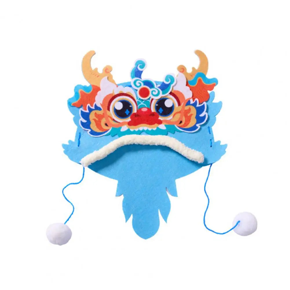 Dragon Head Hat Material Kit Non-woven Fabric Chinese New Year Photo Prop DIY Kids Handmade Cartoon Dragon Head Hat