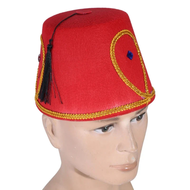 Festive Fez Hat Moroccan Hat Trendy Turkish Headgear for Costume Parties