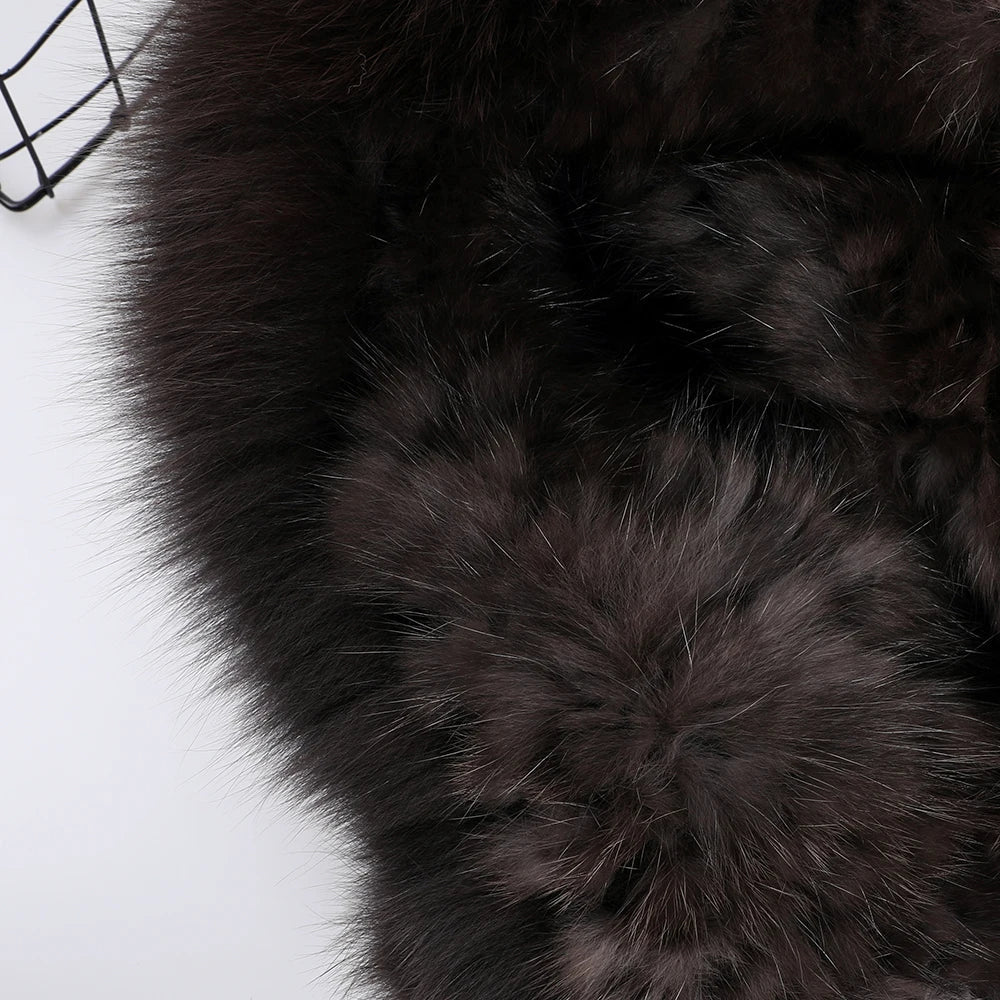 Luxury Women's Winter Genuine Sable Fur Trapper Bomber Hats Mink Fur Ear Flap Caps Helmet Russian Warm Headwear Fox Fur Pom Poms