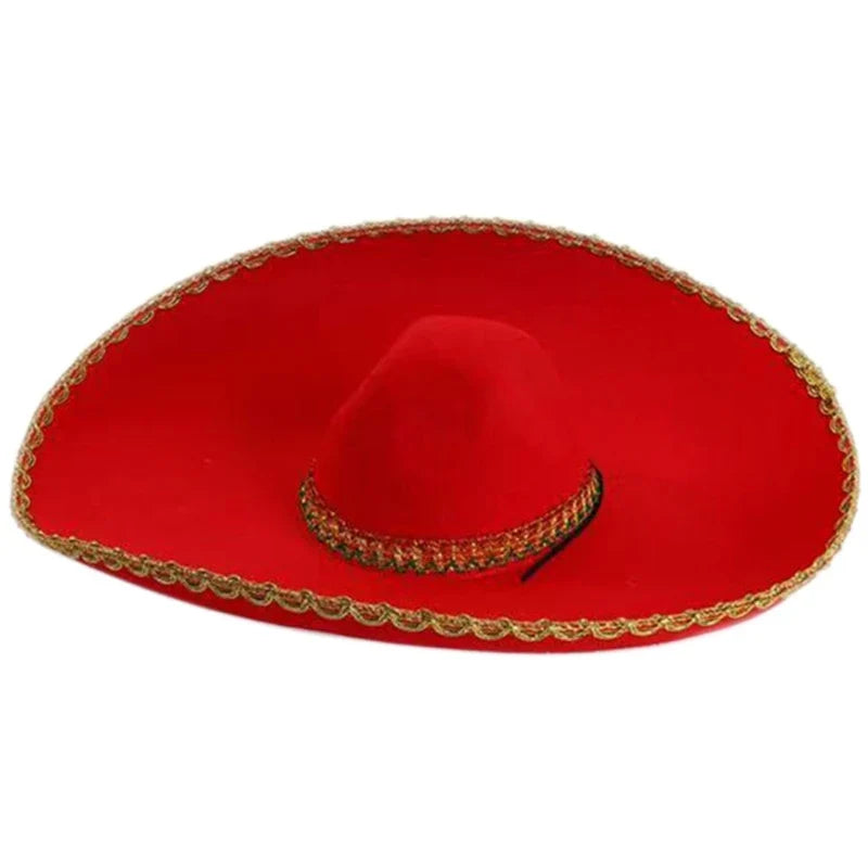 Mexico Sombrero Hat Ladies Halloween Carnivals Festival Hat with Rolled up Brim Festival Mexico Hat for Adult