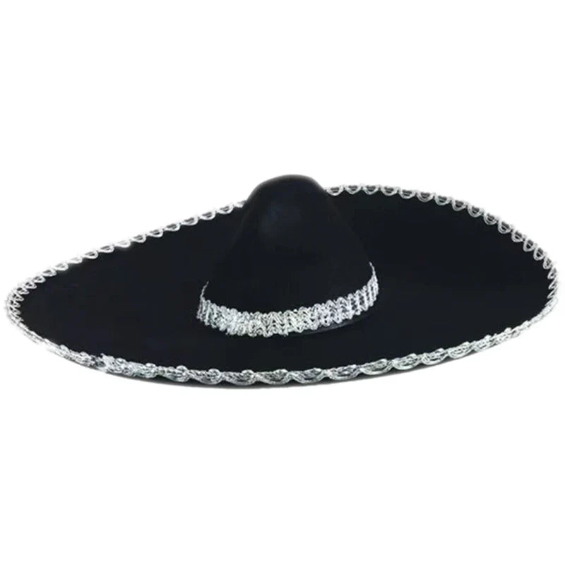 Mexico Sombrero Hat Ladies Halloween Carnivals Festival Hat with Rolled up Brim Festival Mexico Hat for Adult