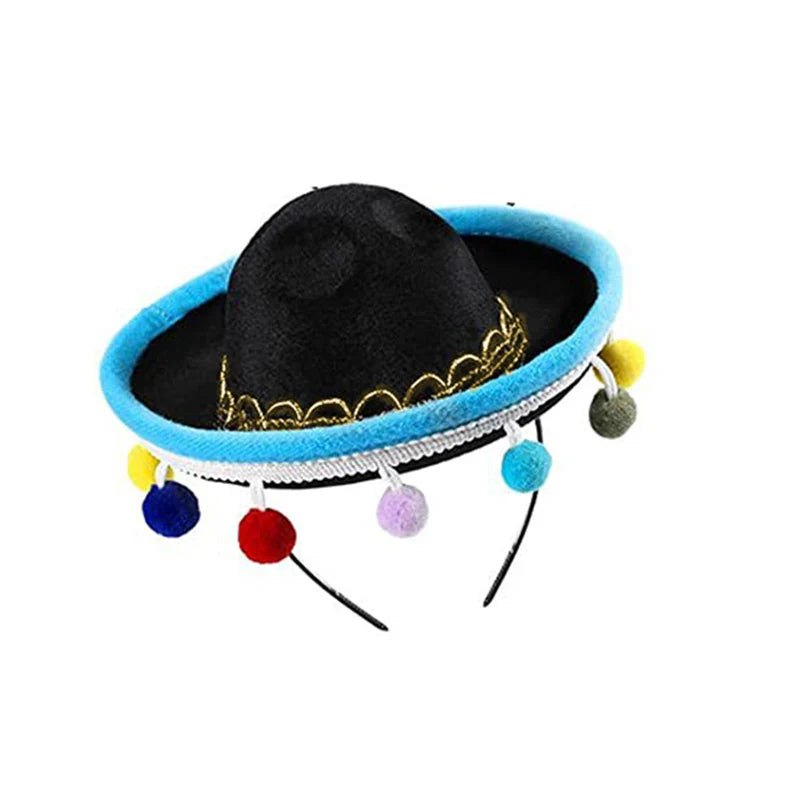 New Mexican Mini Sombrero Hat Headband Carnival Party Funny Hat Accessories Kid Adult Pet Birthday Party Decoration Headdress