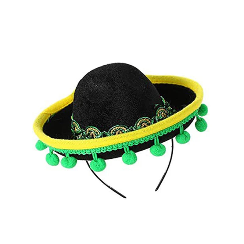 New Mexican Mini Sombrero Hat Headband Carnival Party Funny Hat Accessories Kid Adult Pet Birthday Party Decoration Headdress