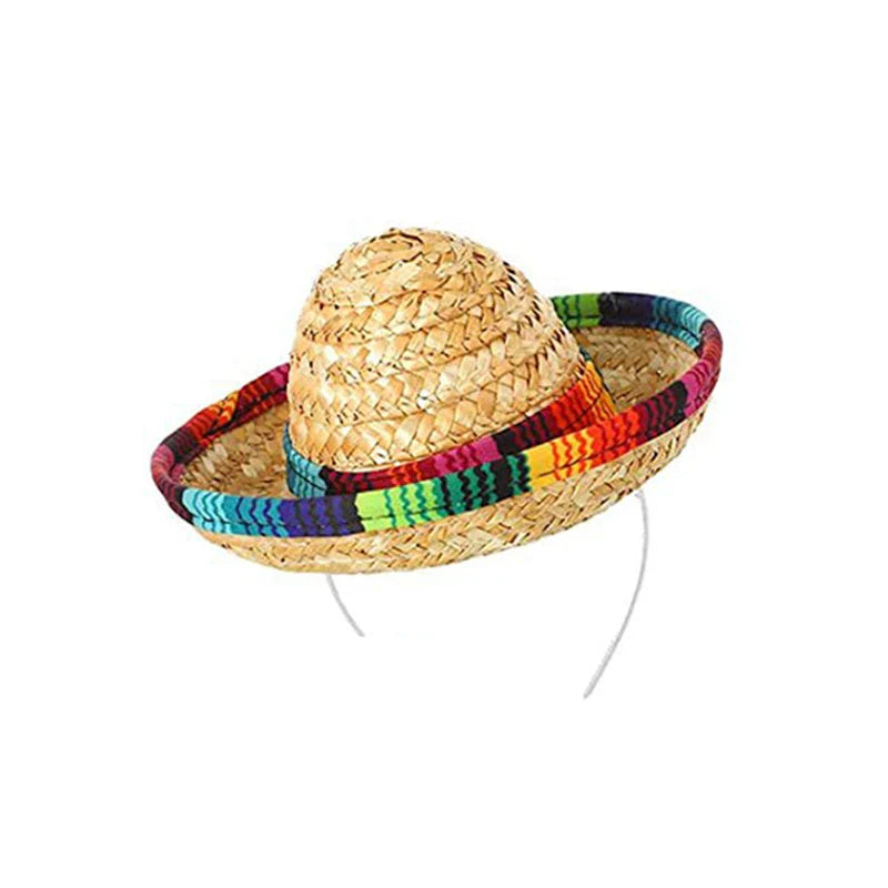 New Mexican Mini Sombrero Hat Headband Carnival Party Funny Hat Accessories Kid Adult Pet Birthday Party Decoration Headdress