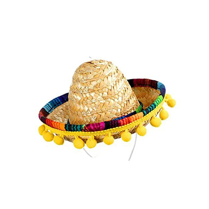 New Mexican Mini Sombrero Hat Headband Carnival Party Funny Hat Accessories Kid Adult Pet Birthday Party Decoration Headdress