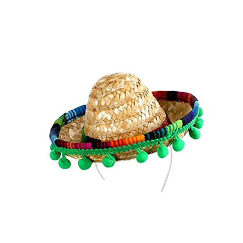 New Mexican Mini Sombrero Hat Headband Carnival Party Funny Hat Accessories Kid Adult Pet Birthday Party Decoration Headdress