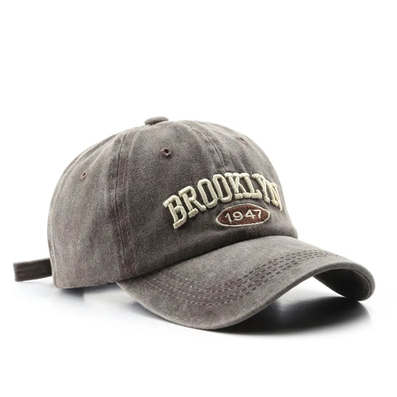 Retro brooklyn Letter Embroidery Baseball Caps Spring Summer Men Women Cotton Adjustable Casual Hat Hip Hop Streetwear Sun Hats