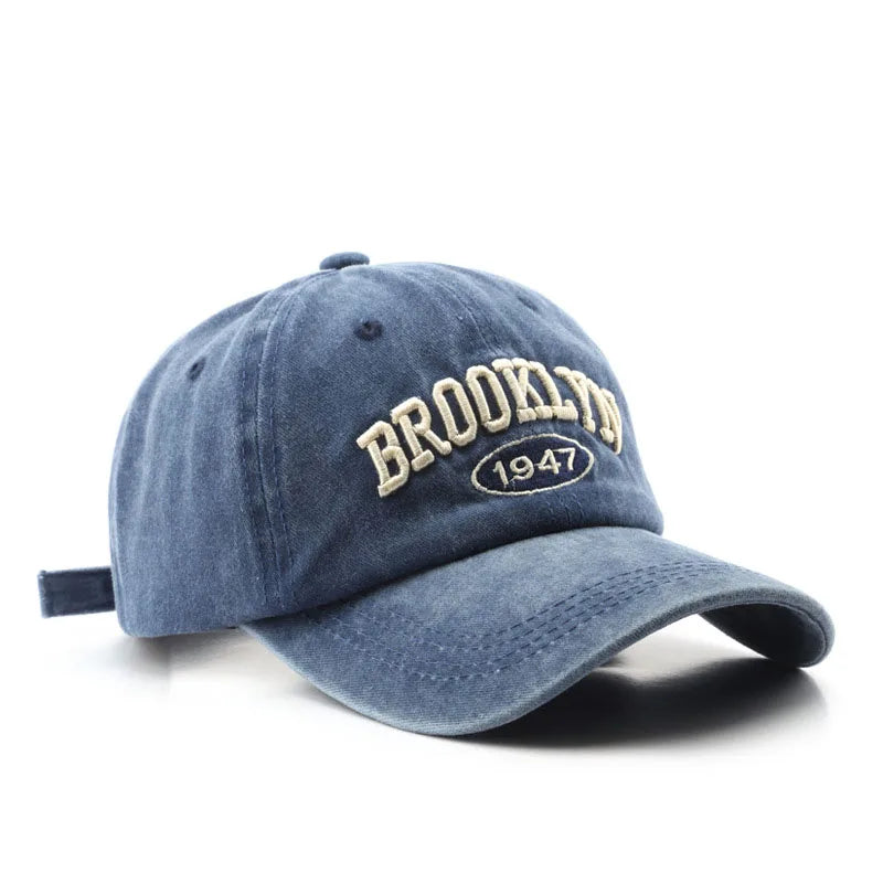 Retro brooklyn Letter Embroidery Baseball Caps Spring Summer Men Women Cotton Adjustable Casual Hat Hip Hop Streetwear Sun Hats