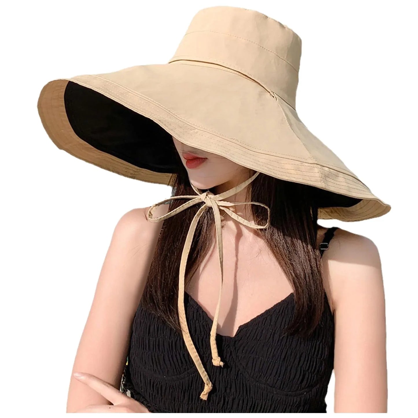 cosplay Women Wide Brim Soft Reversible Beach Hat Breathable Sun Hat