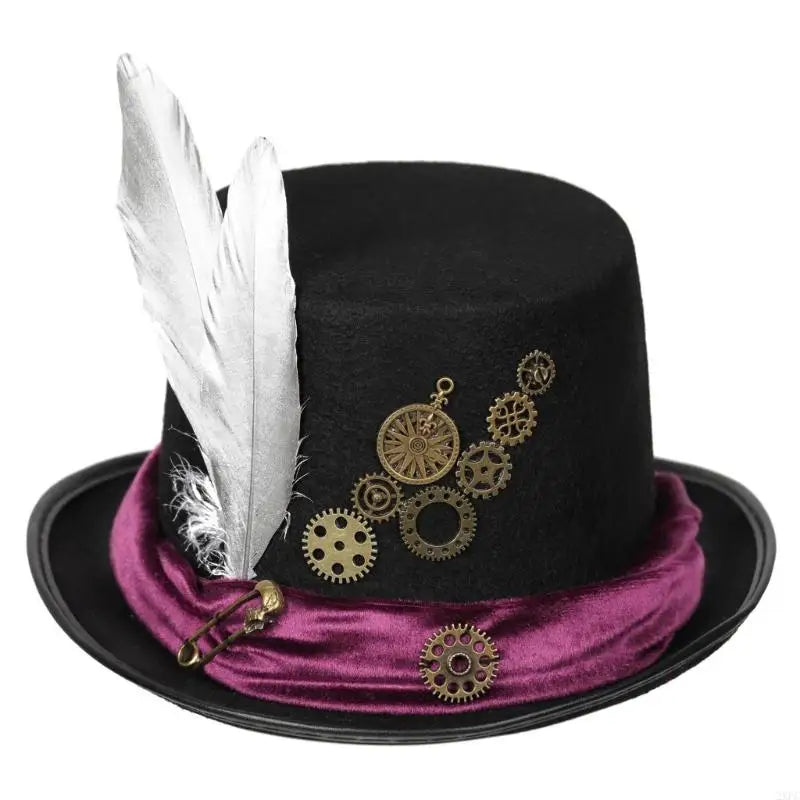 Vintage Steampunk Top Hat Hippies Adult Teens Stage Headwear Party Headpiece