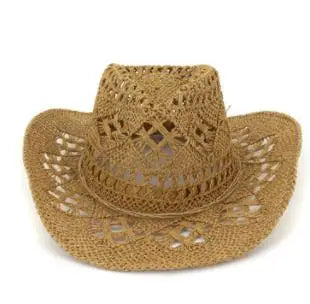 Straw Western Cowboy Hoed Hand Made Beach Vilt Zonnehoeden Party Cap Voor Man Vrouw Curling Rand Cap Zon Bescherming Unisex hat