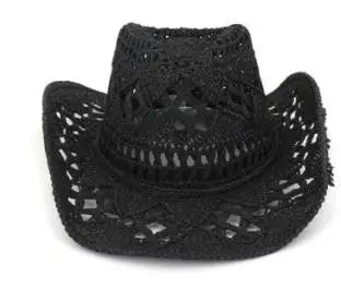 Straw Western Cowboy Hoed Hand Made Beach Vilt Zonnehoeden Party Cap Voor Man Vrouw Curling Rand Cap Zon Bescherming Unisex hat