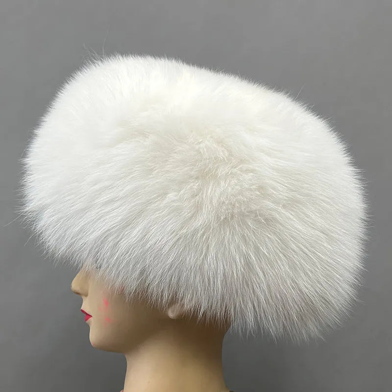 Unisex Silver Fox Fur Bomber Hat, Ushanka Cap, Trapper, Aviator Hats, 100% Real, Russian, Men, Women, Winter, Luxury, 2024