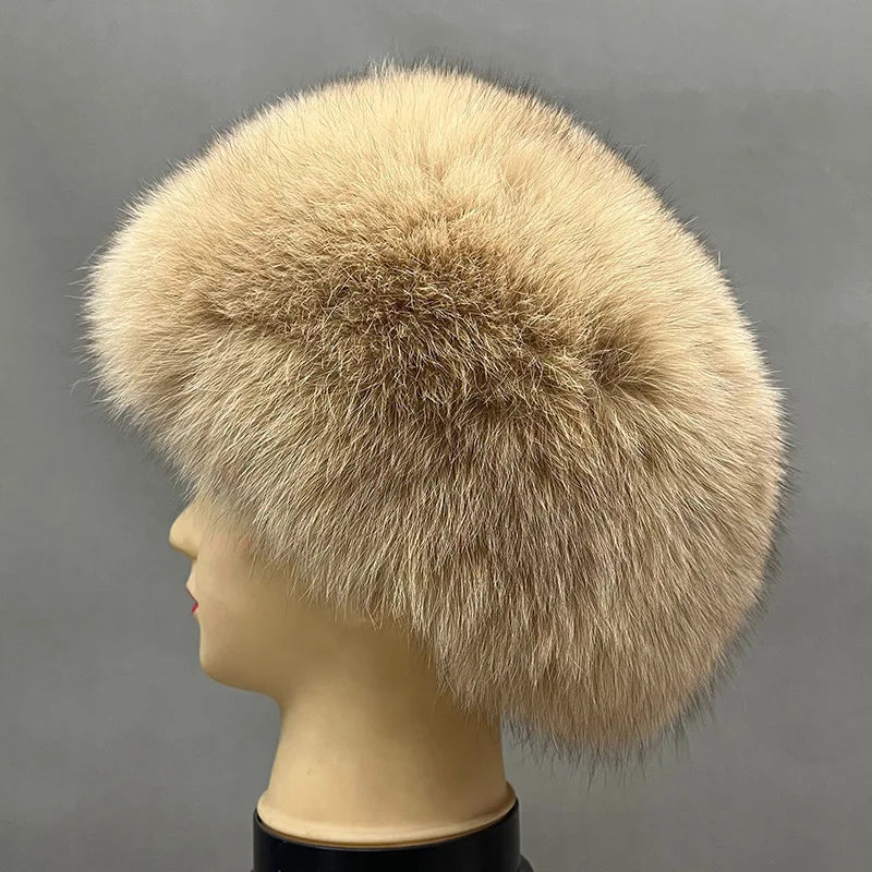 Unisex Silver Fox Fur Bomber Hat, Ushanka Cap, Trapper, Aviator Hats, 100% Real, Russian, Men, Women, Winter, Luxury, 2024