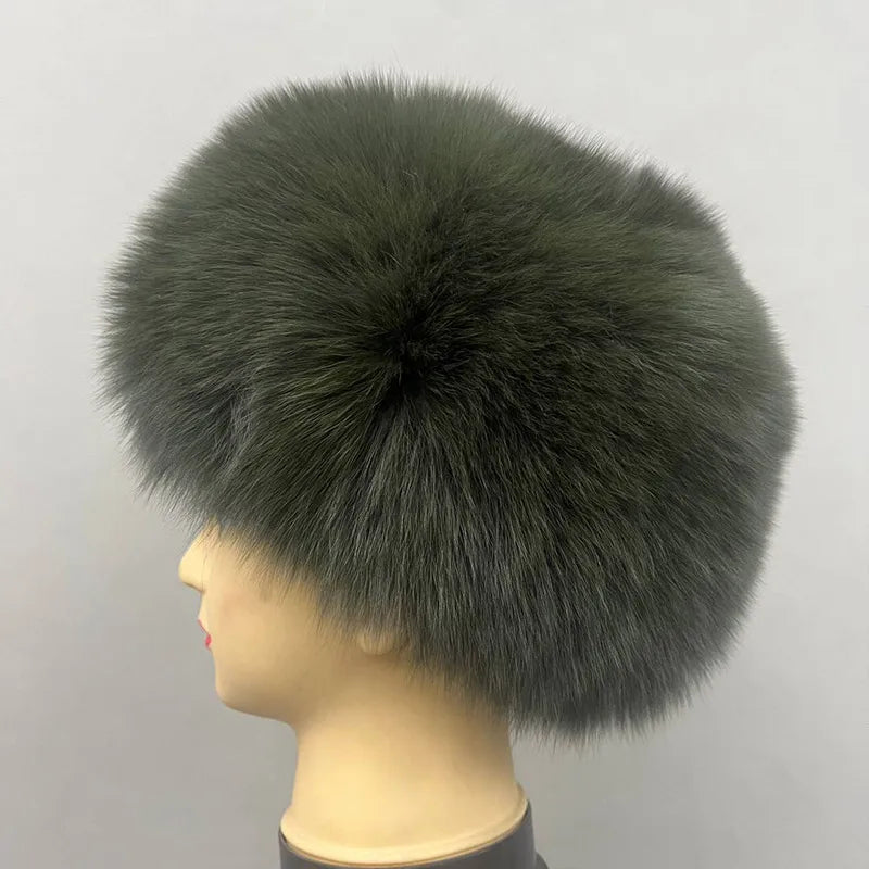 Unisex Silver Fox Fur Bomber Hat, Ushanka Cap, Trapper, Aviator Hats, 100% Real, Russian, Men, Women, Winter, Luxury, 2024