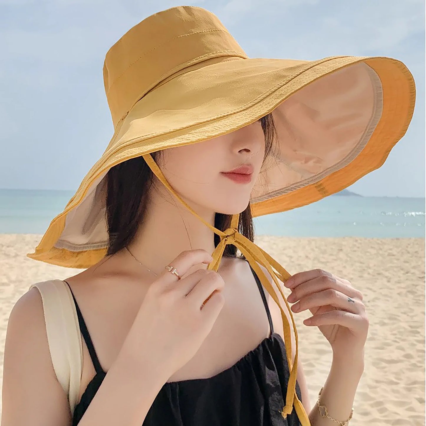 cosplay Women Wide Brim Soft Reversible Beach Hat Breathable Sun Hat